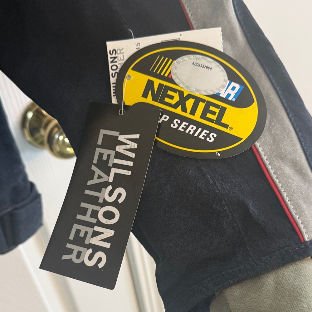 Wilsons Leather Black and Gray Racing Jacket - Picture 3 of 4